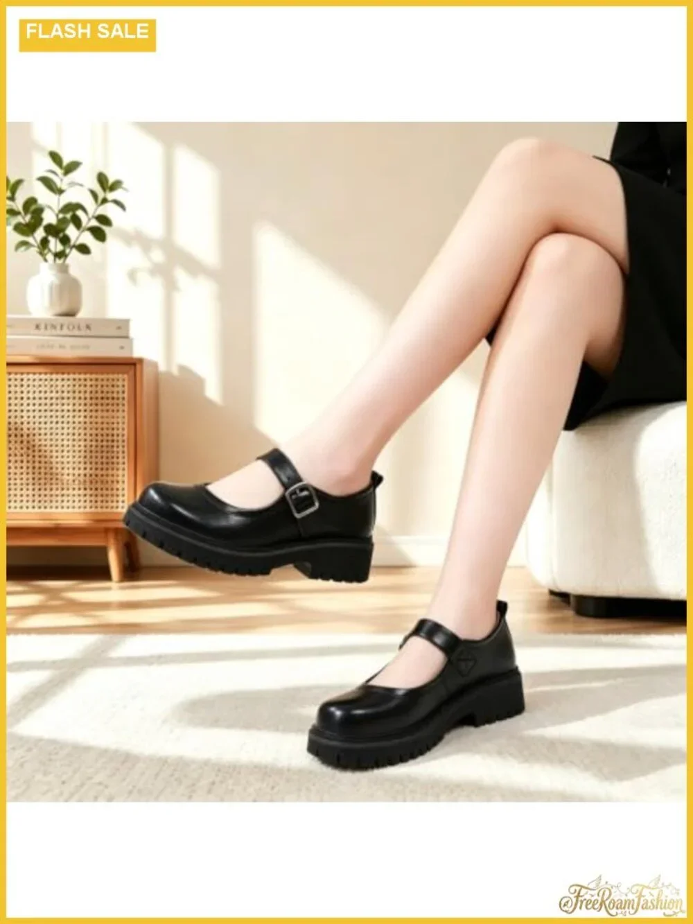 Platform Mary Jane Shoes Women Classic Buckle Strap Oxford Chunky